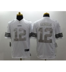 Nike Cleveland Browns 12 Josh Gordon White Limited Platinum NFL Jersey