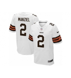 Nike Cleveland Browns 2 Johnny Manziel White Elite NFL Jersey