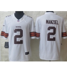 Nike Cleveland Browns 2 Johnny Manziel White Limited NFL Jersey