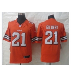 Nike Cleveland Browns 21 Justin Gilbert Orange Limited NFL Jersey