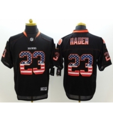 Nike Cleveland Browns 23 Joe Haden Black Elite USA Flag Fashion NFL Jersey