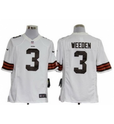 Nike Cleveland Browns 3 Brandon Weeden White Game NFL Jersey