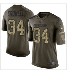 Nike Cleveland Browns #34 Isaiah Crowell Green Men 27s Stitched NFL Limited Salute to Service Jersey