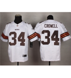 Nike Cleveland Browns 34 Isaiah Crowell White Elite NFL Jersey