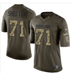 Nike Cleveland Browns #71 Danny Shelton Green Men 27s Stitched NFL Limited Salute to Service Jersey