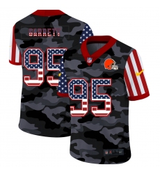 Nike Cleveland Browns 95 Myles Garrett Camo 2020 USA Flag Salute To Service Limited Jersey