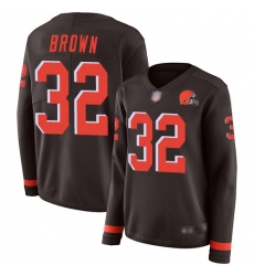 Nike Men Browns 32 Jim Brown Limited Brown Long Jersey