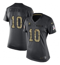 Nike Browns #10 Robert Griffin III Black Womens Stitched NFL Limited 2016 Salute to Service Jersey