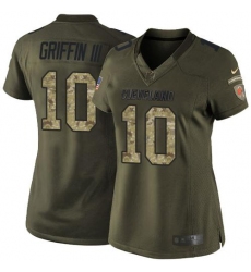 Nike Browns #10 Robert Griffin III Green Womens Stitched NFL Limited