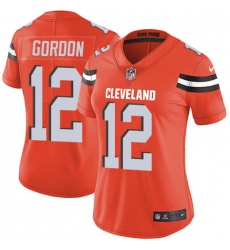 Nike Browns #12 Josh Gordon Orange Alternate Womens Stitched NFL Vapor Untouchable Limited Jersey