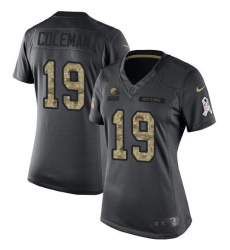 Nike Browns #19 Corey Coleman Black Womens Stitched NFL Limited 2016 Salute to Service Jersey