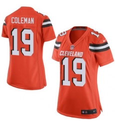 Nike Browns #19 Corey Coleman Orange Alternate Womens Stitched NFL New Elite Jersey