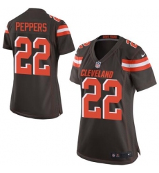 Nike Browns #22 Jabrill Peppers Brown Team Color Womens Stitched NFL New Elite Jersey