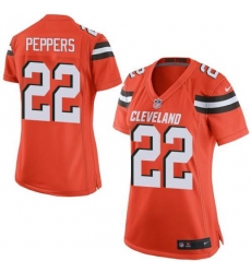 Nike Browns #22 Jabrill Peppers Orange Alternate Womens Stitched NFL New Elite Jersey