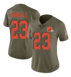 Nike Browns #23 Damarious Randall Olive Womens Stitched NFL Limited 2017 Salute to Service Jersey