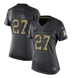 Nike Browns #27 Jabrill Peppers Black Womens Stitched NFL Limited 2016 Salute to Service Jersey