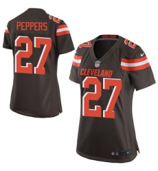 Nike Browns #27 Jabrill Peppers Brown Team Color Womens Stitched NFL New Elite Jersey