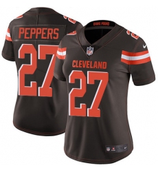 Nike Browns #27 Jabrill Peppers Brown Team Color Womens Stitched NFL Vapor Untouchable Limited Jersey