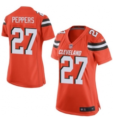 Nike Browns #27 Jabrill Peppers Orange Alternate Womens Stitched NFL New Elite Jersey