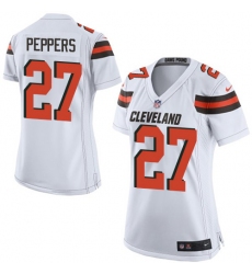 Nike Browns #27 Jabrill Peppers White Womens Stitched NFL New Elite Jersey