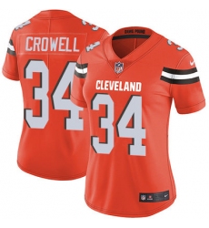 Nike Browns #34 Isaiah Crowell Orange Alternate Womens Stitched NFL Vapor Untouchable Limited Jersey