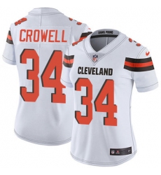 Nike Browns #34 Isaiah Crowell White Womens Stitched NFL Vapor Untouchable Limited Jersey