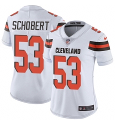 Nike Browns #53 Joe Schobert White Womens Stitched NFL Vapor Untouchable Limited Jersey