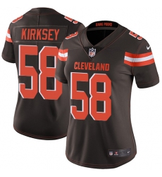 Nike Browns #58 Christian Kirksey Brown Team Color Womens Stitched NFL Vapor Untouchable Limited Jersey