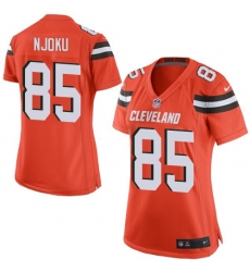 Nike Browns #85 David Njoku Orange Alternate Womens Stitched NFL New Elite Jersey