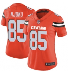 Nike Browns #85 David Njoku Orange Alternate Womens Stitched NFL Vapor Untouchable Limited Jersey
