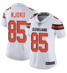 Nike Browns #85 David Njoku White Womens Stitched NFL Vapor Untouchable Limited Jersey