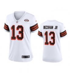 Women Cleveland Browns 13 Odell Beckham Jr  Nike 1946 Collection Alternate Game Limited NFL Jersey   White