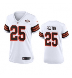 Women Cleveland Browns 25 Demetric Felton Nike 1946 Collection Alternate Game Limited NFL Jersey   White