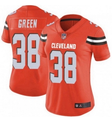 Women Cleveland Browns 38 A.J. Green Orange Vapor Limited Jersey