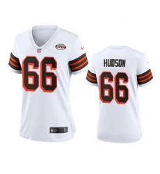 Women Cleveland Browns 66 James Hudson Nike 1946 Collection Alternate Game Limited NFL Jersey   White