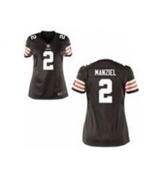 Women Nike Cleveland Browns #2 Johnny Manziel Brown NFL Jerseys