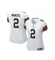 Women Nike Cleveland Browns #2 Johnny Manziel White NFL Jerseys