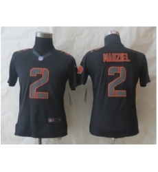 Women Nike Cleveland Browns #2 Manziel Black Jerseys(Impact Limited)