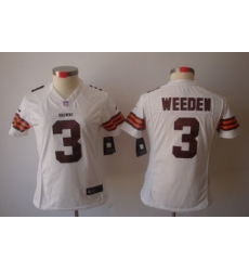 Women Nike NFL Cleveland Browns #3 Brandon Weeden White Color[NIKE LIMITED Jersey]