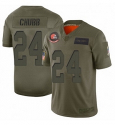 Womens Cleveland Browns 24 Nick Chubb Limited Camo 2019 Salute to Service Football Jersey