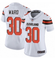 Womens Nike Cleveland Browns 30 Denzel Ward White Vapor Untouchable Limited Player NFL Jersey