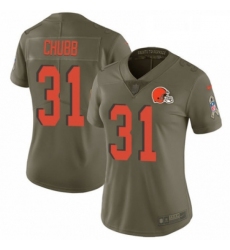 Womens Nike Cleveland Browns 31 Nick Chubb Limited Olive 2017 Salute to Service NFL Jersey