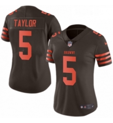 Womens Nike Cleveland Browns 5 Tyrod Taylor Limited Brown Rush Vapor Untouchable NFL Jersey
