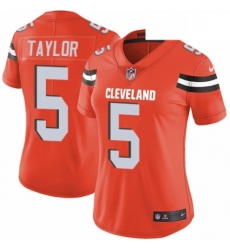 Womens Nike Cleveland Browns 5 Tyrod Taylor Orange Alternate Vapor Untouchable Limited Player NFL Jersey