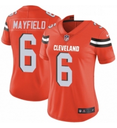 Womens Nike Cleveland Browns 6 Baker Mayfield Orange Alternate Vapor Untouchable Limited Player NFL Jersey
