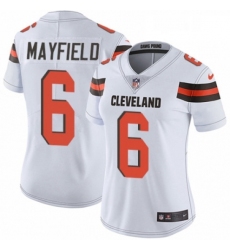 Womens Nike Cleveland Browns 6 Baker Mayfield White Vapor Untouchable Limited Player NFL Jersey