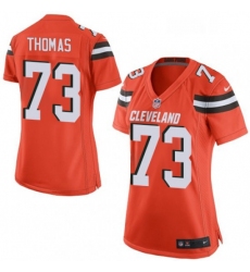 Womens Nike Cleveland Browns 73 Joe Thomas Game Orange Alternate NFL Jersey