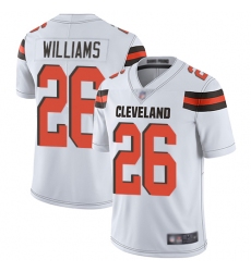 Browns 26 Greedy Williams White Youth Stitched Football Vapor Untouchable Limited Jersey