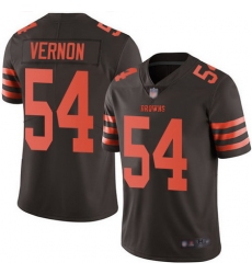 Browns 54 Olivier Vernon Brown Youth Stitched Football Limited Rush Jersey
