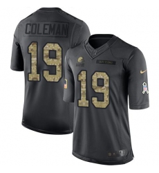 Nike Browns #19 Corey Coleman Black Youth Stitched NFL Limited 2016 Salute to Service Jersey